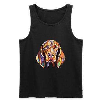 Bracco Italiano race chien aquarelle illustration - Débardeur bio Premium Homme - noir - Devant - Michal (187cm)