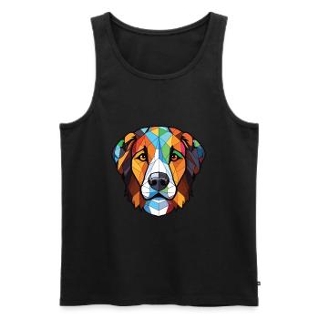 Carpathian Shepherd Dog Breed Colorful Watercolor - Men's Premium Organic Tank Top - black - Front - AI Model Male 178 light (178cm)