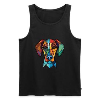 Cao De Castro Laboreiro Hunderasse Aquarellglas - Männer Premium Bio Tank Top - Schwarz - Vorne - Michal (187cm)