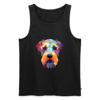 Cesky Terrier Hunderasse Aquarell Illustration - Männer Premium Bio Tank Top - Schwarz - Vorne - Michal (187cm)