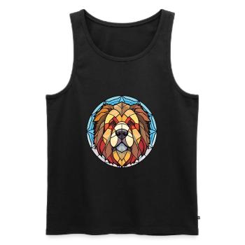 Caucasian Shepherd Dog Breed Colorful Watercolor - Men's Premium Organic Tank Top - black - Front - Michal (187cm)
