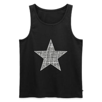 weißer Stern, white star - Männer Premium Bio Tank Top - Schwarz - Vorne - Michal (187cm)