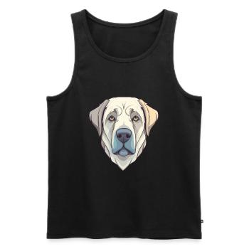 Kangal chien race dessin animé Kawaii Illustration - Débardeur bio Premium Homme - noir - Devant - Michal (187cm)