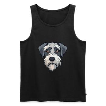Mittelschnauzer Hunderasse Cartoon Kawaii Illustrat - Männer Premium Bio Tank Top - Schwarz - Vorne - AI Model Male 178 light (178cm)