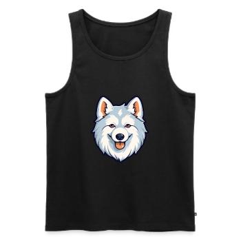 Nordique Spitz chien race Cartoon Kawaii Illustration - Débardeur bio Premium Homme - noir - Devant - Michal (187cm)