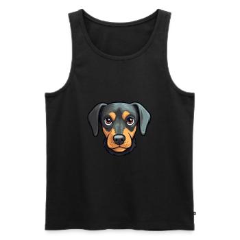 Nouvelle-Zélande Tête Chien Race Cartoon Kawaii Illus - Débardeur bio Premium Homme - noir - Devant - Michal (187cm)