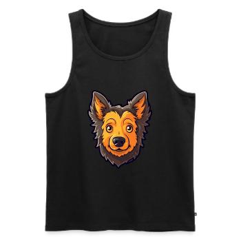 Mudi Hunderasse Karikatur Kawaii Illustration - Männer Premium Bio Tank Top - Schwarz - Vorne - Michal (187cm)