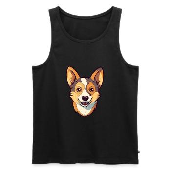 Lundehund chien race Cartoon Kawaii Illustration - Débardeur bio Premium Homme - noir - Devant - Michal (187cm)