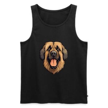 Leonberg chien race dessin animé kawaii illustration - Débardeur bio Premium Homme - noir - Devant - Michal (187cm)