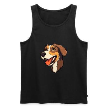 Laufhund Hunderasse Cartoon Kawaii Illustration - Männer Premium Bio Tank Top - Schwarz - Vorne - Michal (187cm)