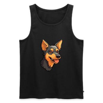 Lancashire Heeler Dog Breed Cartoon Kawaii Illustr - Men's Premium Organic Tank Top - black - Front - AI Model Male 178 light (178cm)