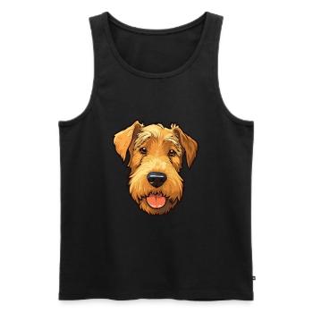 Lakeland Terrier Dog Breed Cartoon Kawaii Illustra - Men's Premium Organic Tank Top - black - Front - Michal (187cm)