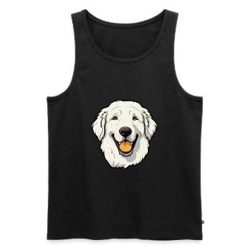 Kuvasz chien race dessin animé kawaii illustration - Débardeur bio Premium Homme - noir - Devant - Michal (187cm)