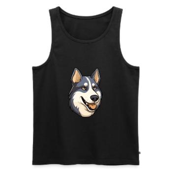 Labrador Husky Hunderasse Cartoon Kawaii Illustrati - Männer Premium Bio Tank Top - Schwarz - Vorne - Michal (187cm)
