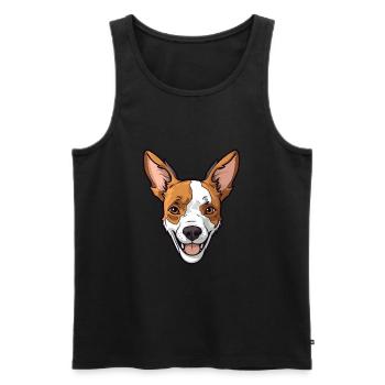 Terrier japonais chien race dessin animé kawaii illustra - Débardeur bio Premium Homme - noir - Devant - Michal (187cm)