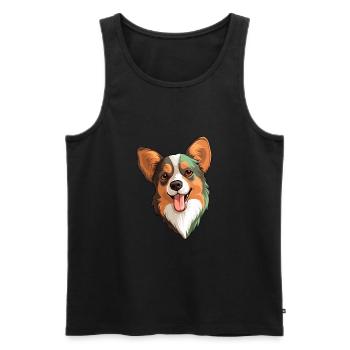 Italien Volpino Chien Race Cartoon Kawaii Illustrat - Débardeur bio Premium Homme - noir - Devant - Michal (187cm)