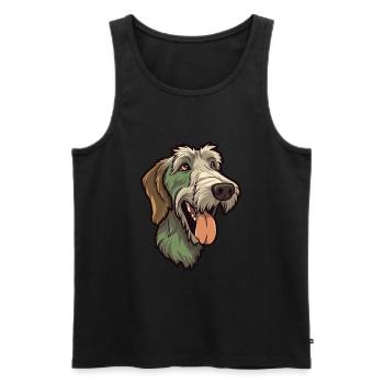 Irish Wolfhound chien race Cartoon Kawaii Illustrat - Débardeur bio Premium Homme - noir - Devant - Michal (187cm)