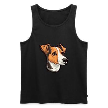 Jack Russell Terrier Hunderasse Cartoon Kawaii Illu - Männer Premium Bio Tank Top - Schwarz - Vorne - Michal (187cm)