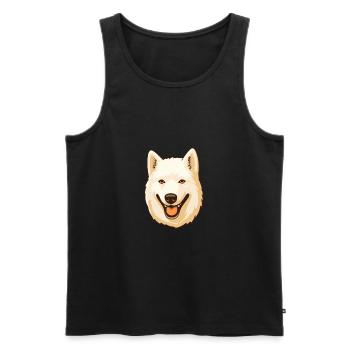 Jindo Dog Breed Cartoon Kawaii Illustration - Men's Premium Organic Tank Top - black - Front - Michal (187cm)