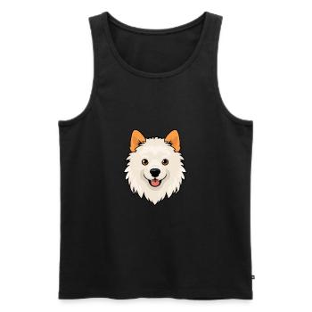 Indien Spitz chien race Cartoon Kawaii Illustration - Débardeur bio Premium Homme - noir - Devant - Michal (187cm)