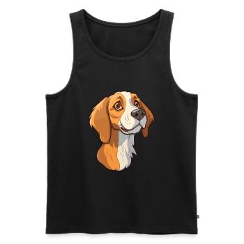 Harrier Hunderasse Cartoon Kawaii Illustration - Männer Premium Bio Tank Top - Schwarz - Vorne - Michal (187cm)