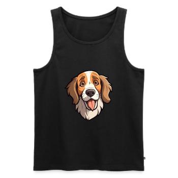 Hygenhund chien race dessin animé kawaii illustration - Débardeur bio Premium Homme - noir - Devant - Michal (187cm)