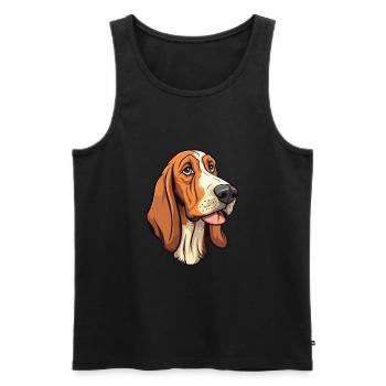 Hannoveraner Hund Rasse Cartoon Kawaii Illustration - Männer Premium Bio Tank Top - Schwarz - Vorne - Michal (187cm)
