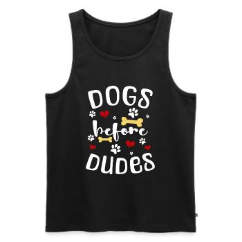 Hundeliebhaber Hundehalter Frauchen - Männer Premium Bio Tank Top - Schwarz - Vorne - Michal (187cm)