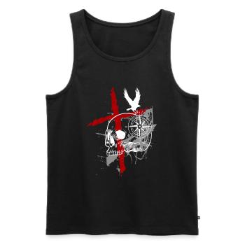 Style Tattoo-Style Cool Horror - Männer Premium Bio Tank Top - Schwarz - Vorne - AI Model Male 178 light (178cm)