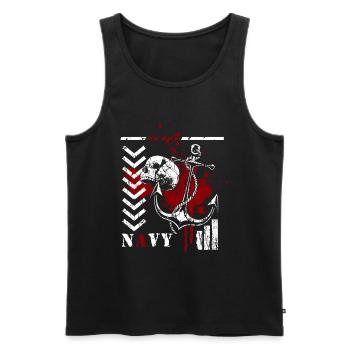 Tatouage Crâne Horreur Mythique - Débardeur bio Premium Homme - noir - Devant - Michal (187cm)