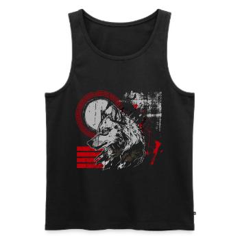 Tattoo Skull Red Horror - Men's Premium Organic Tank Top - black - Front - Michal (187cm)