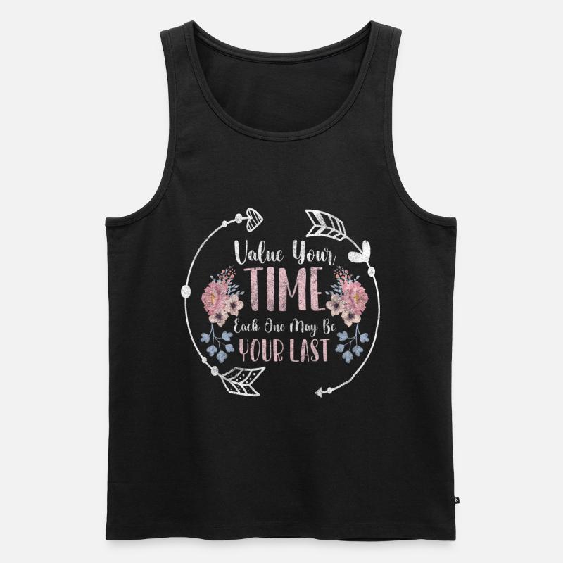 Zeit Lebenszeit Zeitlos - Männer Premium Bio Tank Top - Schwarz
