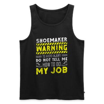 Schuhmacher Schuhe Leder Stiefel - Männer Premium Bio Tank Top - Schwarz - Vorne - AI Model Male 178 light (178cm)