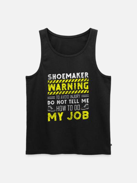 Shoemaker Shoes Leather Boots - Men's Premium Organic Tank Top - black