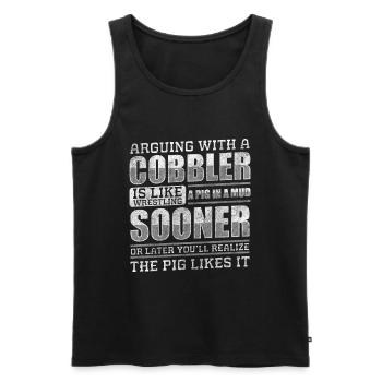 Schuhmacher Schuh Leder Original - Männer Premium Bio Tank Top - Schwarz - Vorne - AI Model Male 178 light (178cm)
