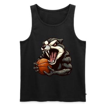 Basketball Badger - Men's Premium Organic Tank Top - black - Front - Michal (187cm)