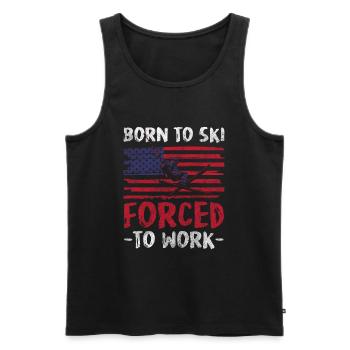 Skiing Skiing Downhill Ski area - Men's Premium Organic Tank Top - black - Front - AI Model Male 178 light (178cm)