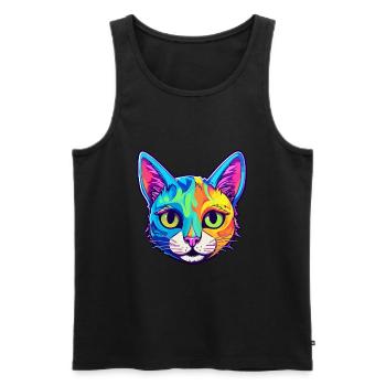 Bombay Cat Breed Aquarelle Cartoon Kawaii Pet - Débardeur bio Premium Homme - noir - Devant - Michal (187cm)