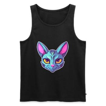 Korat Katze Rasse Aquarell Karikatur Kawaii Haustier - Männer Premium Bio Tank Top - Schwarz - Vorne - Michal (187cm)