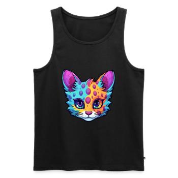 Australien brume chat aquarelle dessin animé Kawaii - Débardeur bio Premium Homme - noir - Devant - Michal (187cm)
