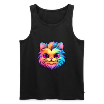 Britische Falte Kurzhaarkatze Bunte Karikatur Kawaii - Männer Premium Bio Tank Top - Schwarz - Vorne - Michal (187cm)