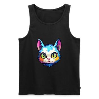 Schneeschuh Katze Rasse Aquarell Karikatur Kawaii Haustier - Männer Premium Bio Tank Top - Schwarz - Vorne - Michal (187cm)