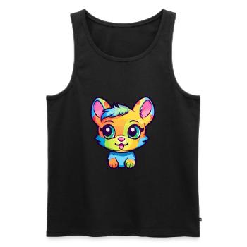 Bébé chat race aquarelle dessin animé kawaii animal de compagnie - Débardeur bio Premium Homme - noir - Devant - Michal (187cm)