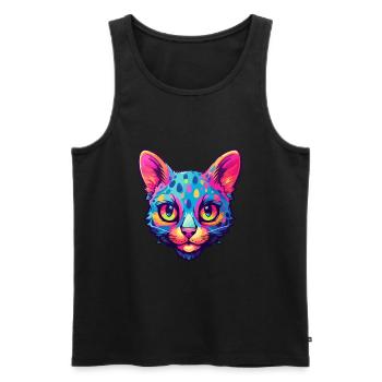 Burmilla Cat Breed aquarelle Cartoon Kawaii Pet - Débardeur bio Premium Homme - noir - Devant - Michal (187cm)