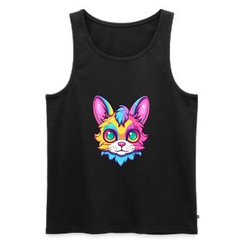 Birma Heilige Katze Rasse Aquarell Karikatur Kawaii - Männer Premium Bio Tank Top - Schwarz - Vorne - AI Model Male 178 light (178cm)