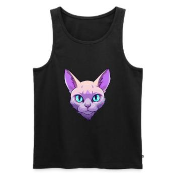 Europäische burmesische Katze Aquarell Karikatur Kawaii - Männer Premium Bio Tank Top - Schwarz - Vorne - Michal (187cm)