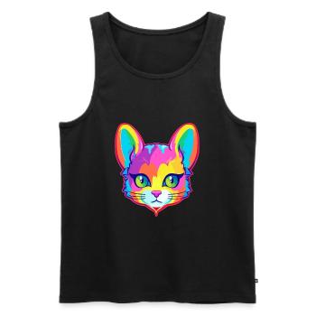 Asian Cat Breed Watercolor Cartoon Kawaii Pet - Men's Premium Organic Tank Top - black - Front - Michal (187cm)