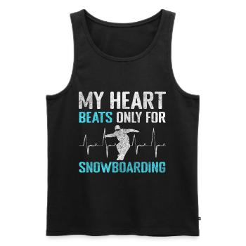 Snowboarder Schnee Berg Winterurlaub - Männer Premium Bio Tank Top - Schwarz - Vorne - AI Model Male 178 light (178cm)