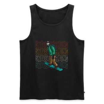 Snowboarder Schnee Tailgrab Sprung - Männer Premium Bio Tank Top - Schwarz - Vorne - AI Model Male 178 light (178cm)