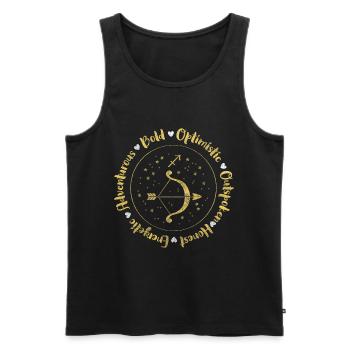 Horoscope Étoile de Novembre - Débardeur bio Premium Homme - noir - Devant - Michal (187cm)